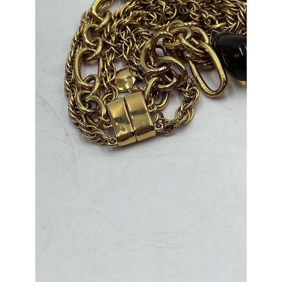 J. Crew Gold Tone Triple Strand Topaz Teardrop Glass White‎ Faux Pearl Necklace - Picture 11 of 12